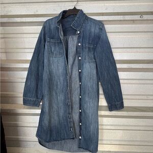 Old Navy Blue Denim Midi Dress